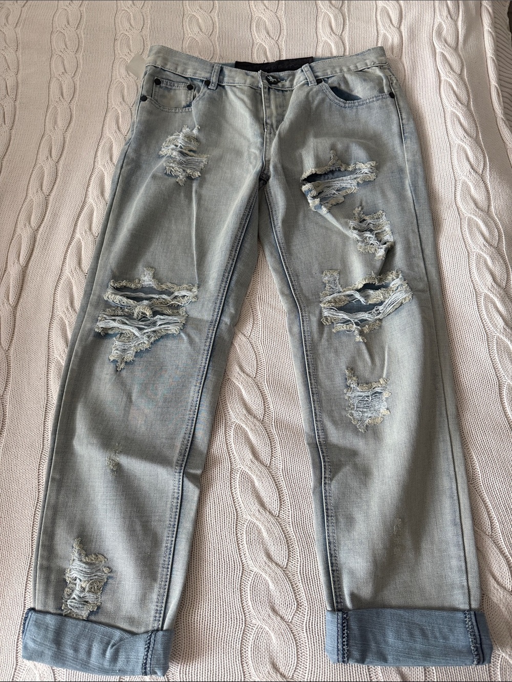 One Teaspoon Awesome Baggies 'Fiasco' Ripped Relaxed Tapered Leg Jeans Size 27